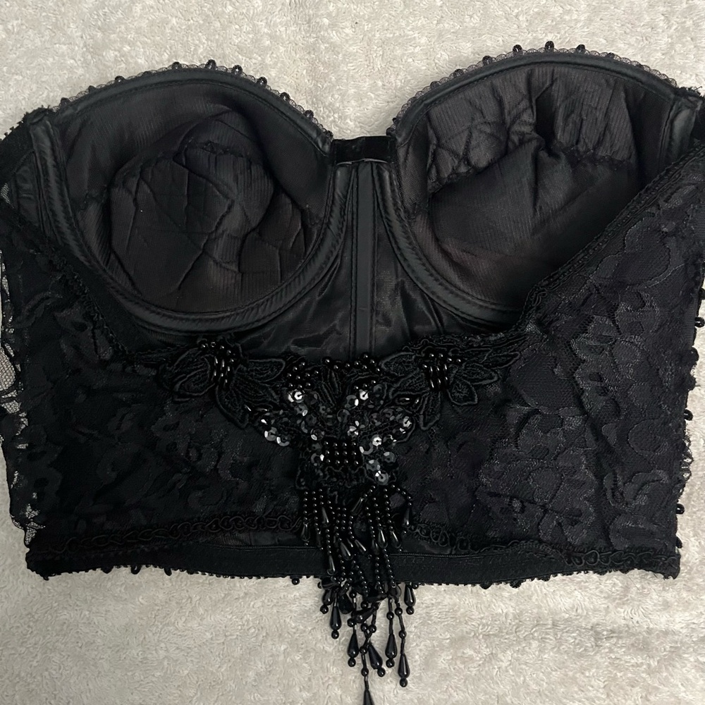 ‼️ONE OF A KIND! Pura Lana Vergine Stunning Embellished Blazer, Bustier and Jean - Picture 5 of 15